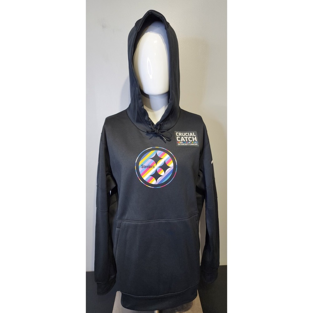 Nike Pittsburgh Steelers Mens Size XL Crucial Catch Intercept Cancer Hoodie